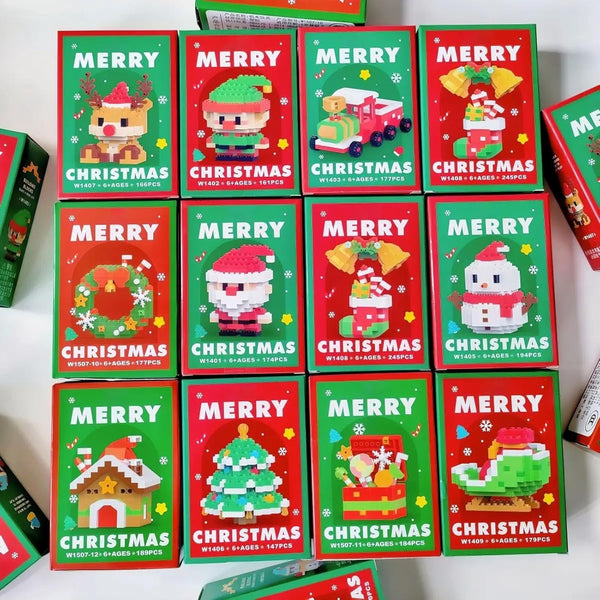 Julenissens byggeklosser julefigurer